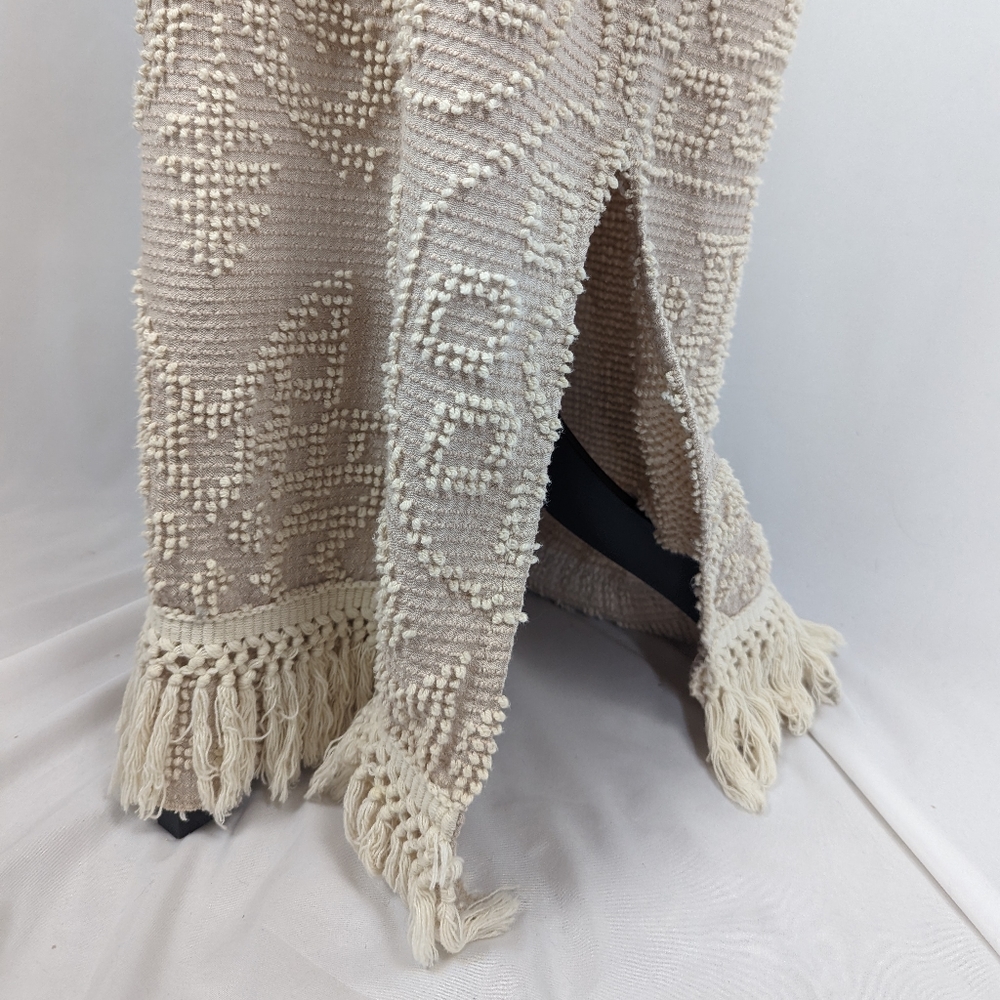 Vintage 70s MEMORY WEAR Cream French Knot Embroidered Sleeveless Maxi Dress - Picture 6 of 9